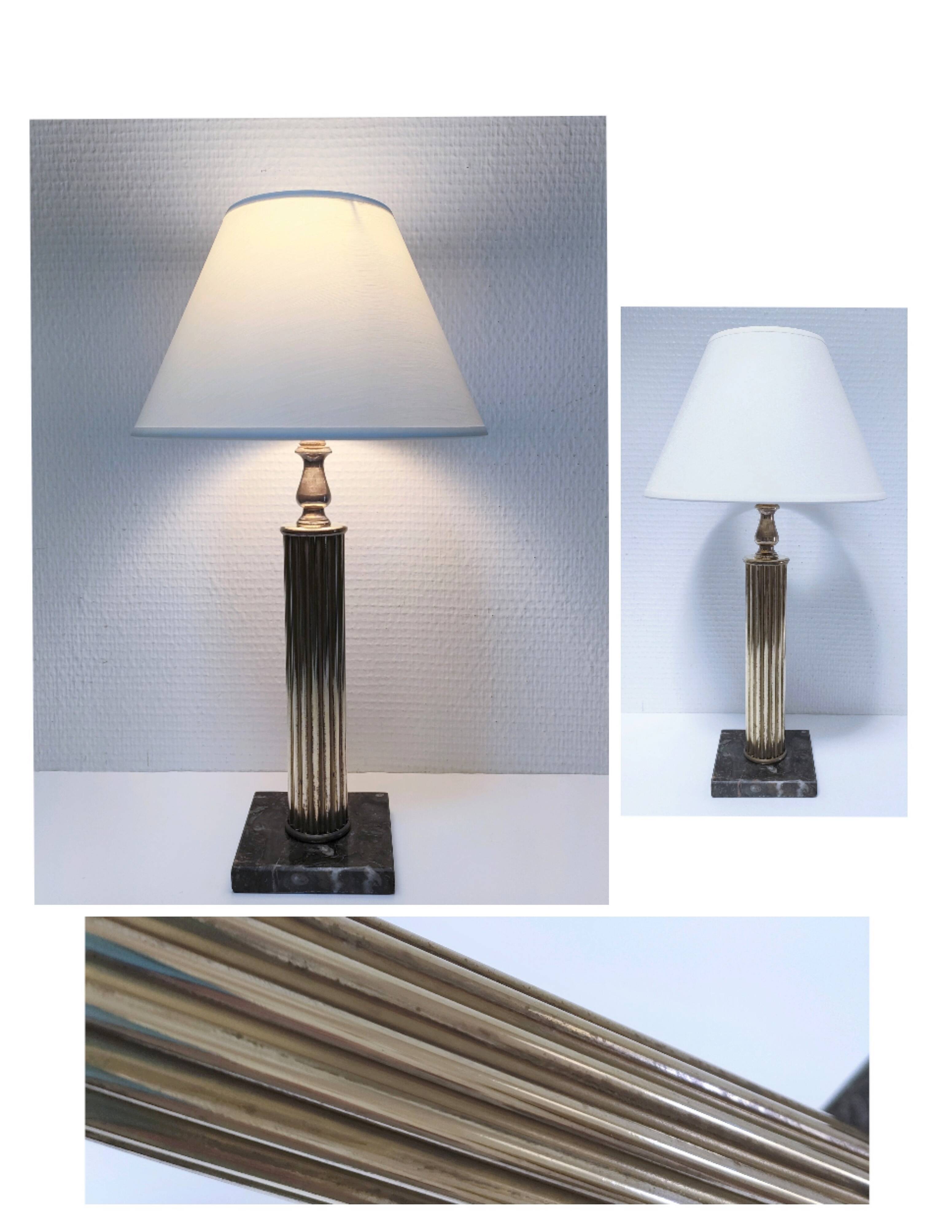 Lamp foot column brass marble neo classic vintage