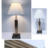 Pied de lampe colonne laiton marbre néo classique vintage