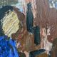 Mid-Century Modern "Meet" Vintage Swedish Figurative Oil Painting, Framed