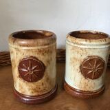 Roger Guerin enamelled ceramic mugs