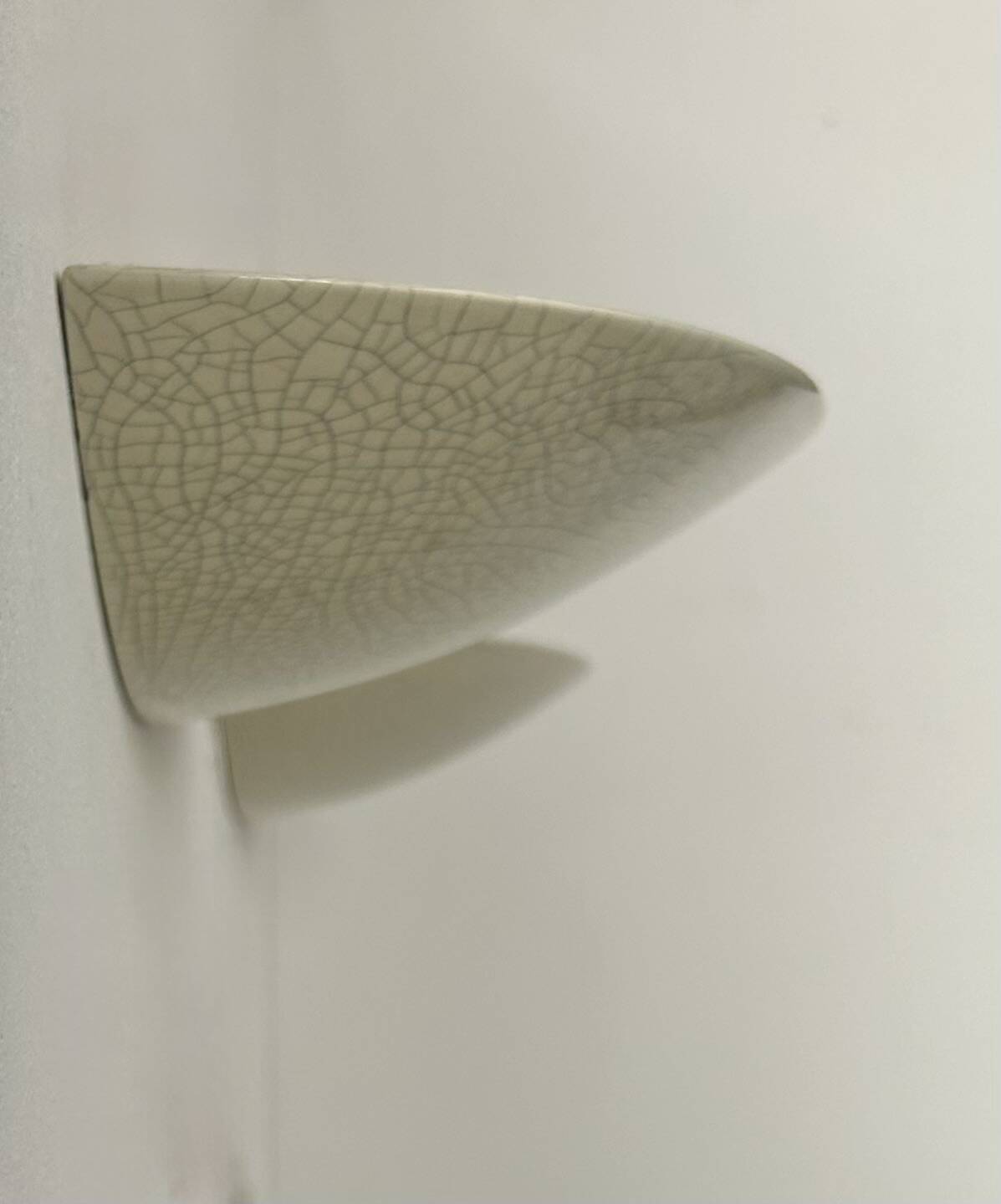 Pair of vintage wall lights in crackled porcelain, France, 1970.