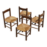 Ensemble de quatre chaises dlg de Georges Robert, France, 1960's
