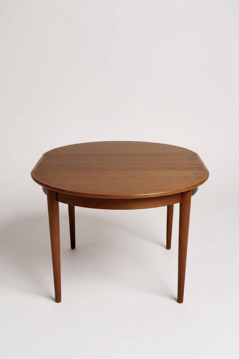 Vintage Scandinavian extendable round table P. Jeppesens Møbelfabrik