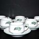 Series of 6 porcelain cups by Rosenthal GERMANY - Lacroix Green Turtle Décor