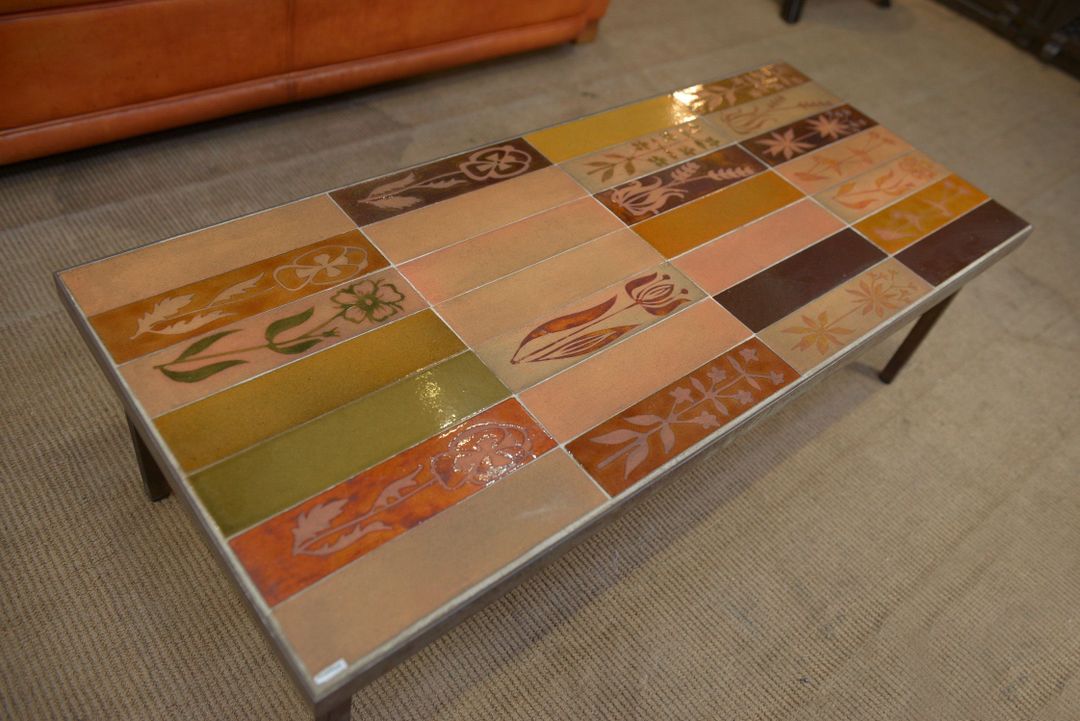 Vintage coffee table Capron 1970 ceramic