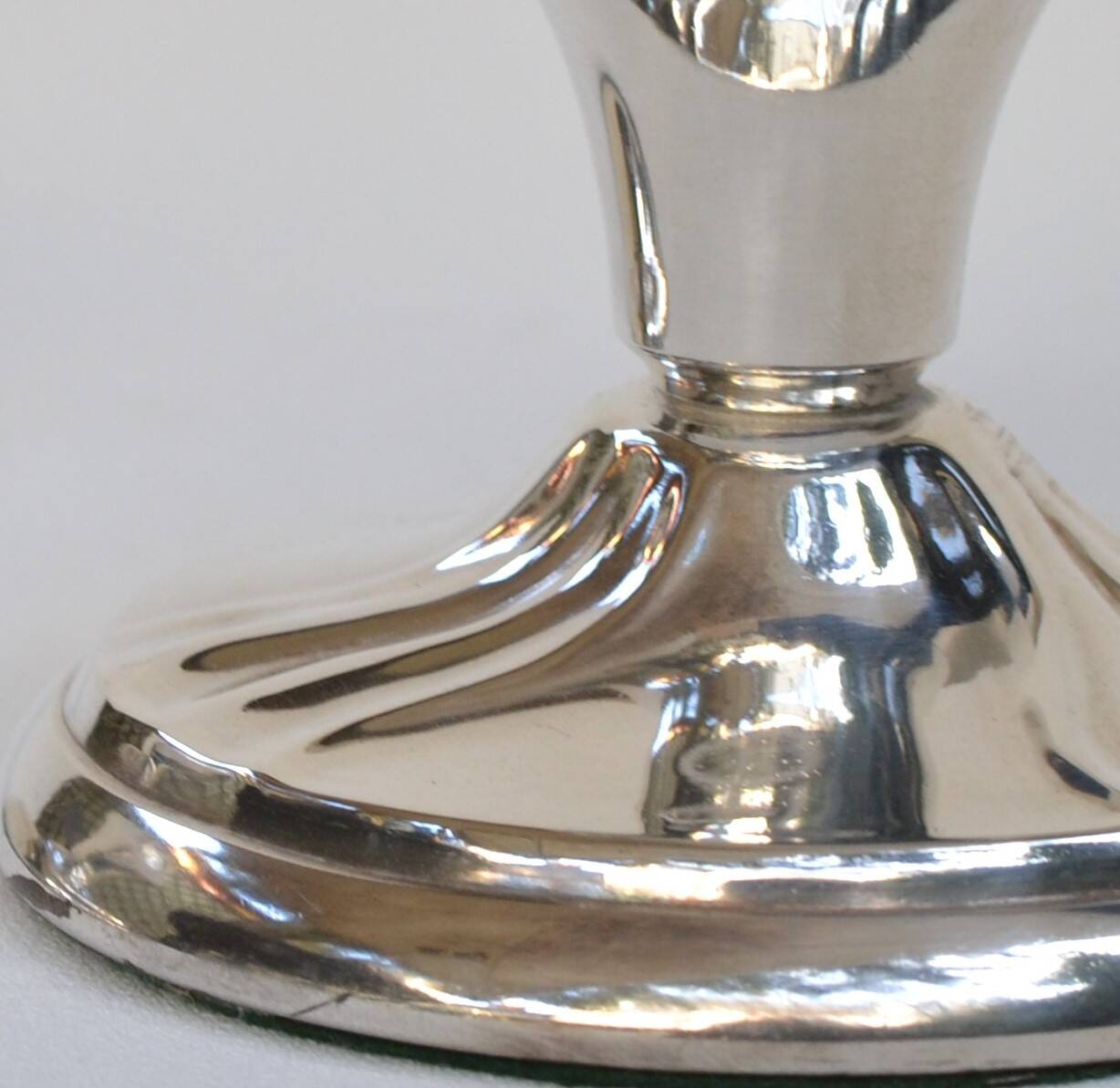 Pair of silver metal candlesticks