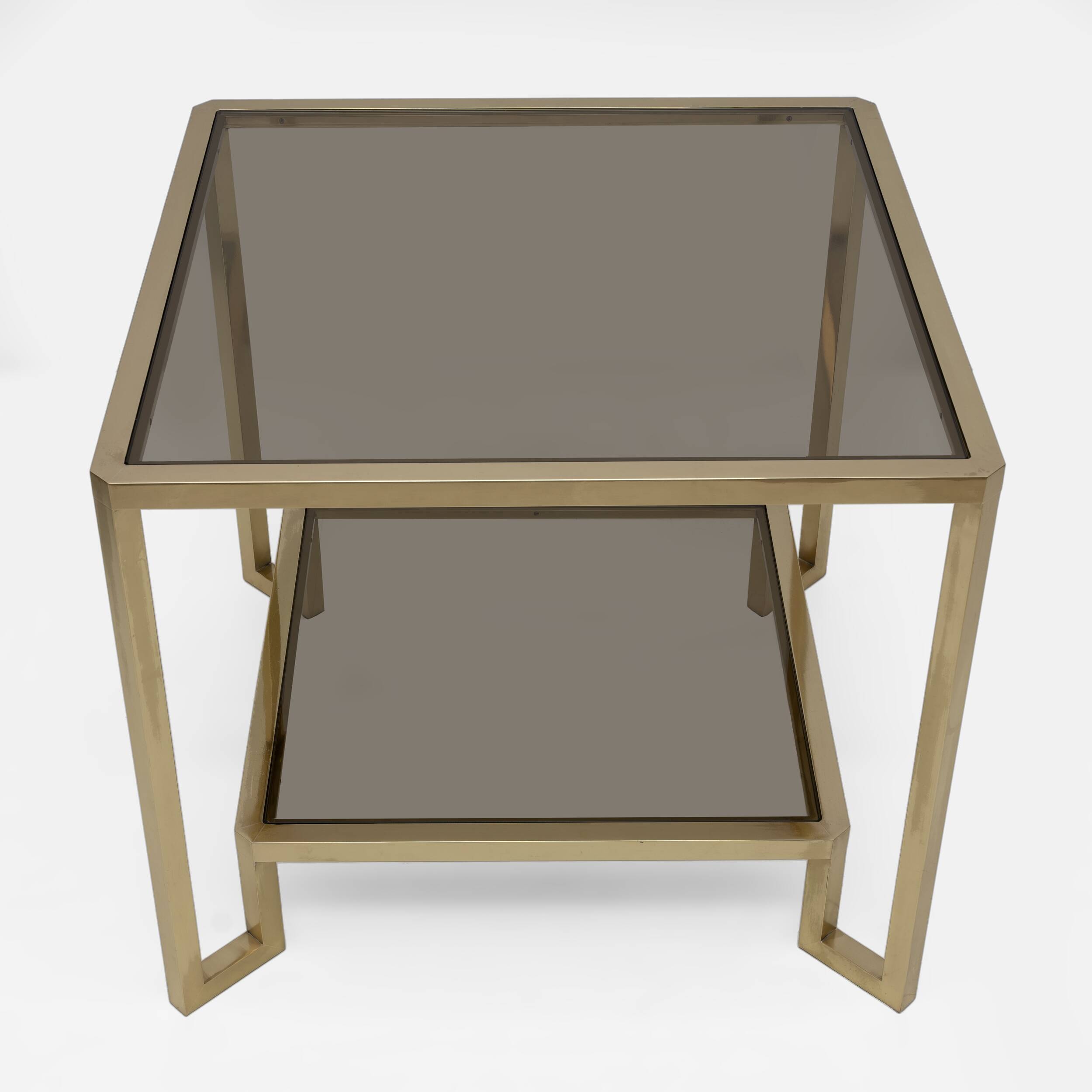 Guy Lefevre Square Brass Coffee Table for Maison Jansen, France 1970s