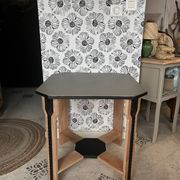 Esmée Art Deco side table, wood, black and grey