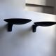 Pair of vintage wall lights, matte black metal, Germany 1970s