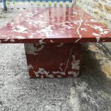 Red marble coffee table