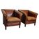 Vintage Dutch Club Chair in Cognac Leather, Set of 2