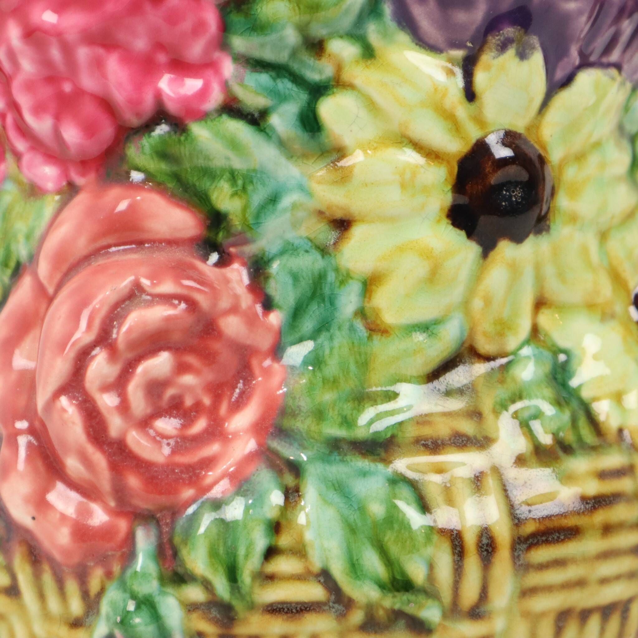 Colorful Art Nouveau Majolica Flowerpot / Cache-pot France