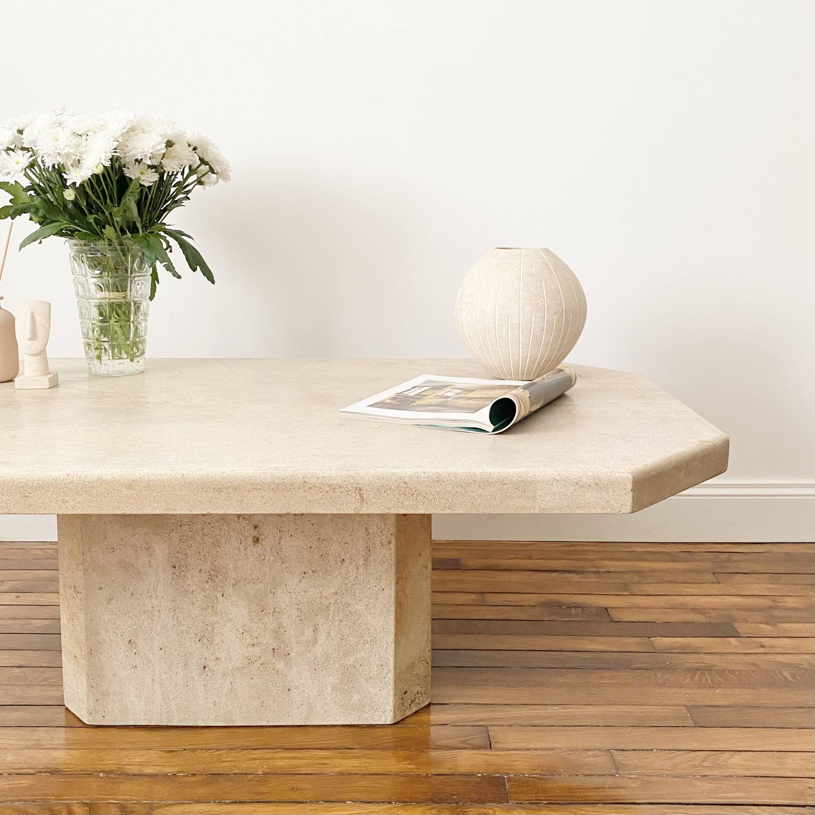 Vintage travertine coffee table