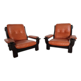 Pair of Brazilian brutalist armchairs