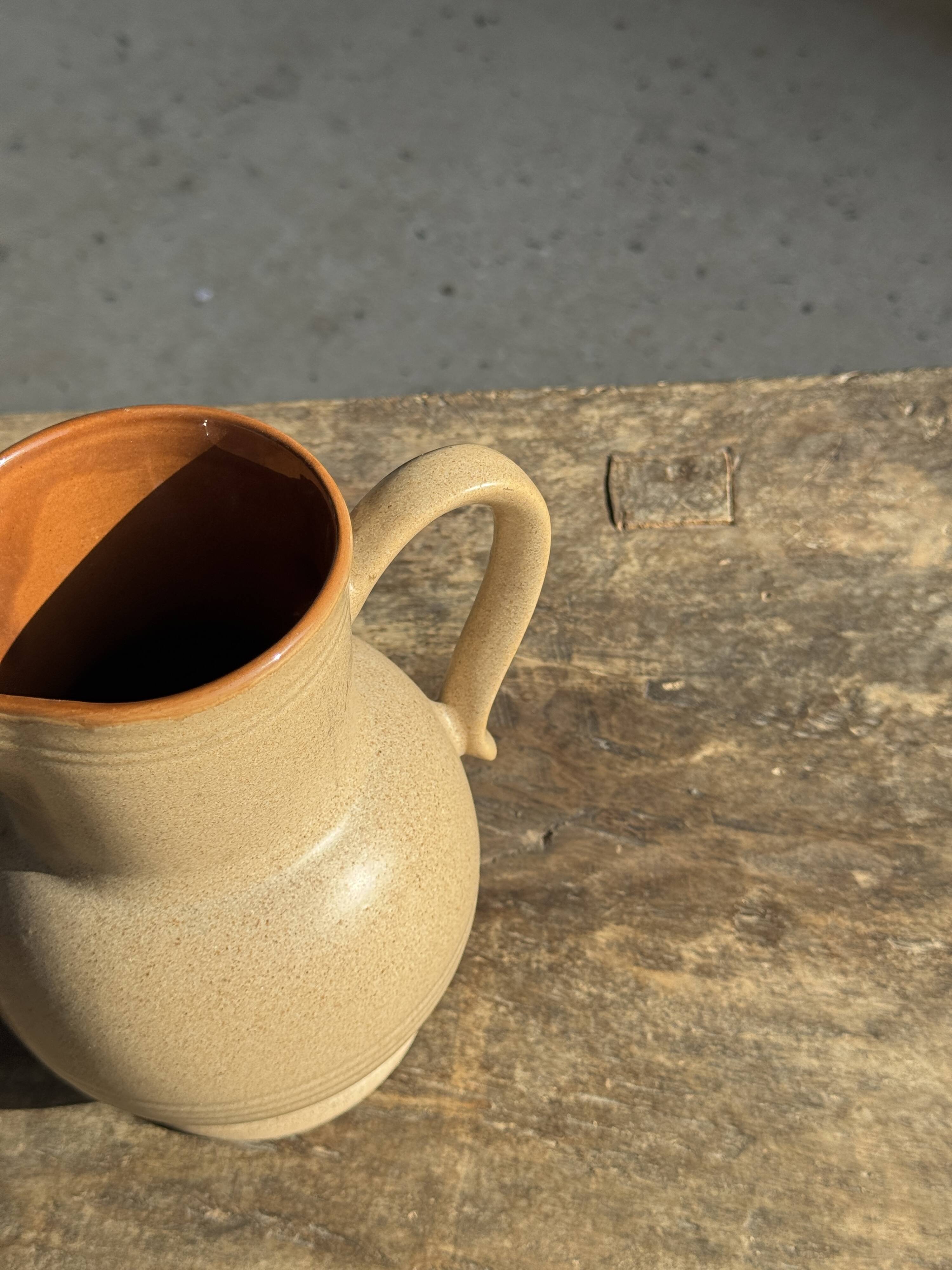 Vintage stoneware round carafe