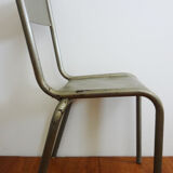 Vintage Mullca 510 chair in metal with a golden bronze sheen