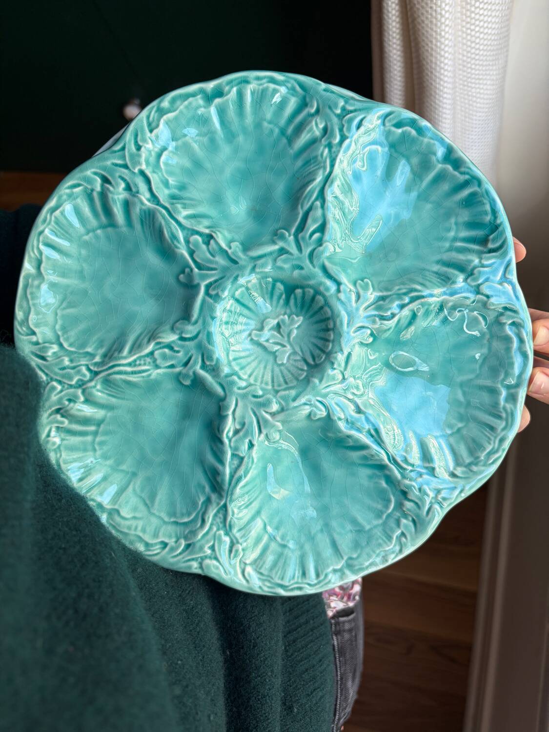 Gien oyster plates in slipware