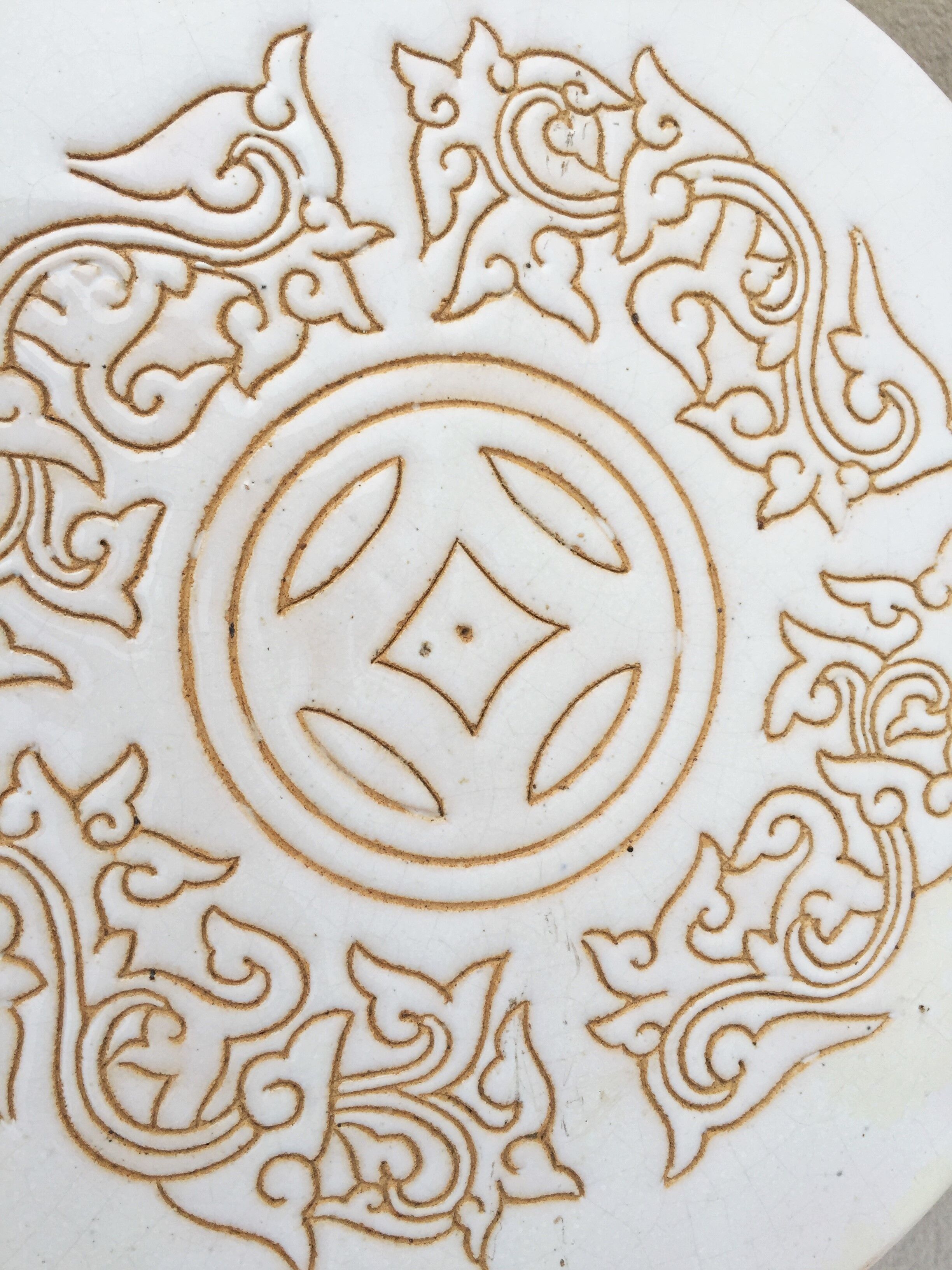 Ceramic sofa tips enamelled Decorative art