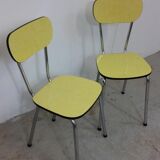Table and chairs in formica yellow