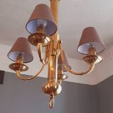 Lustre Art Déco en Bronze estampillé Petitot