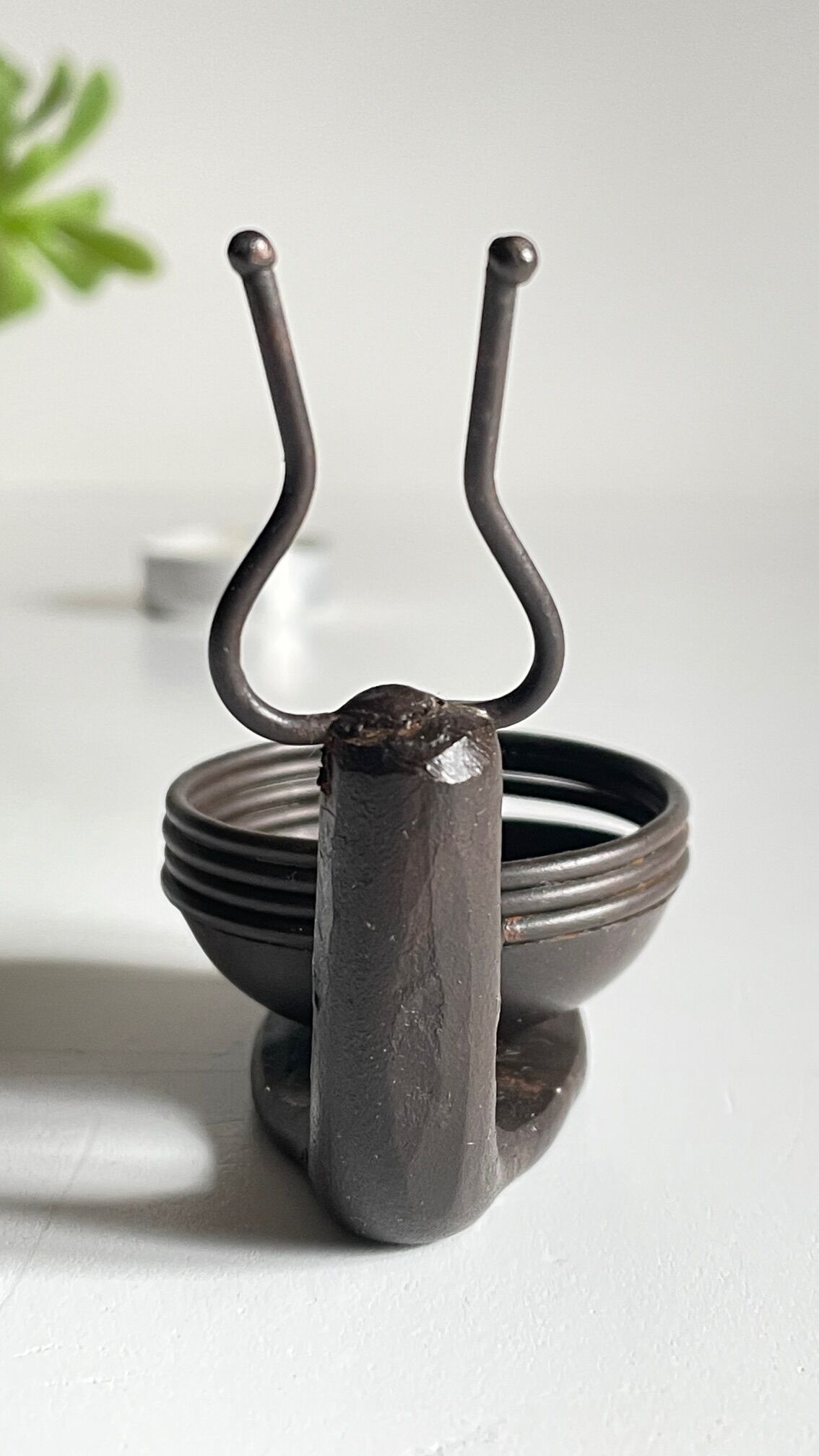 Brutalist escargot vintage candle holder