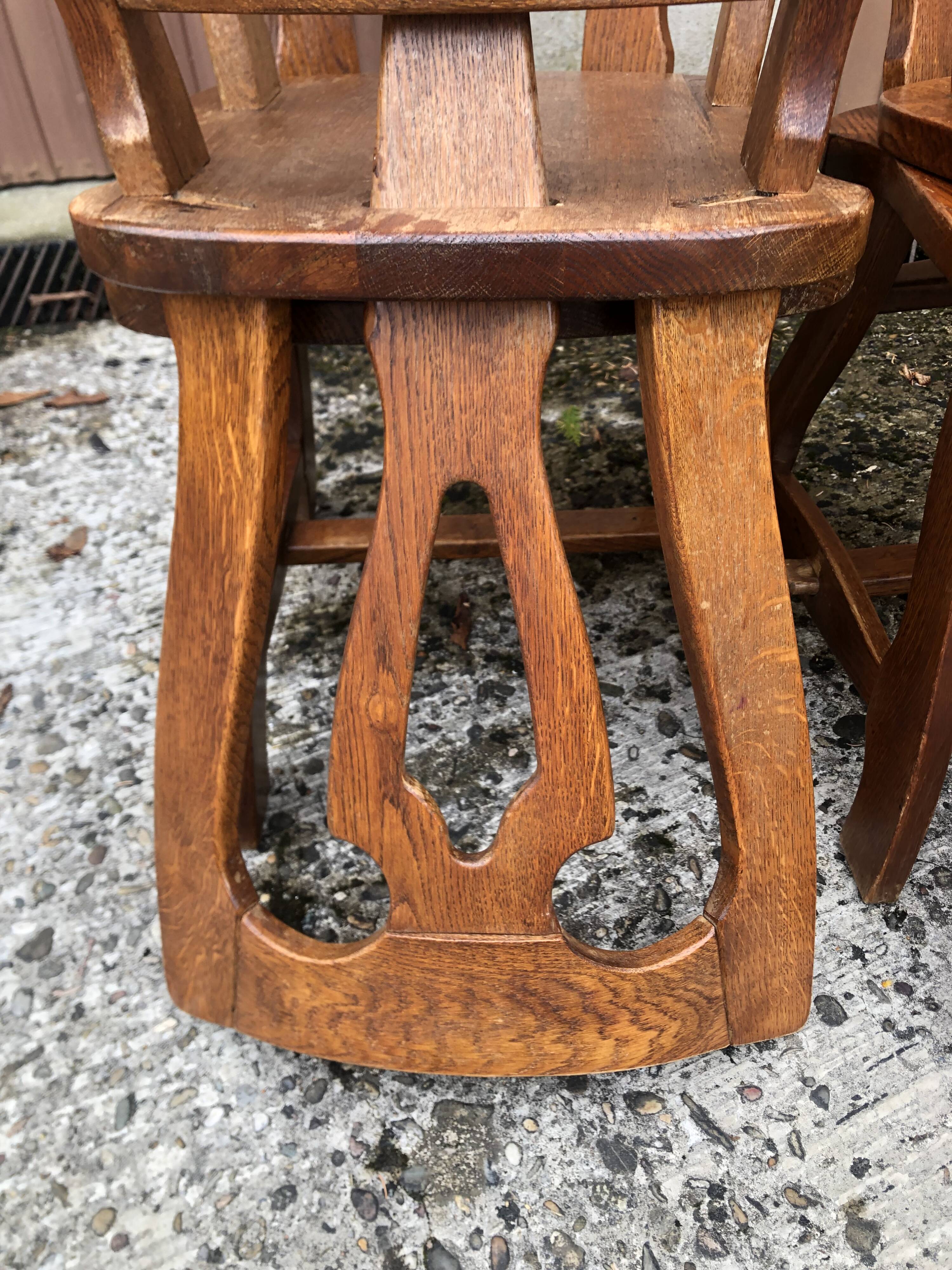 Vintage Brutalist Alsatian Bistro Chairs