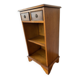 Small vintage wooden cabinet – 2 drawers & shelves