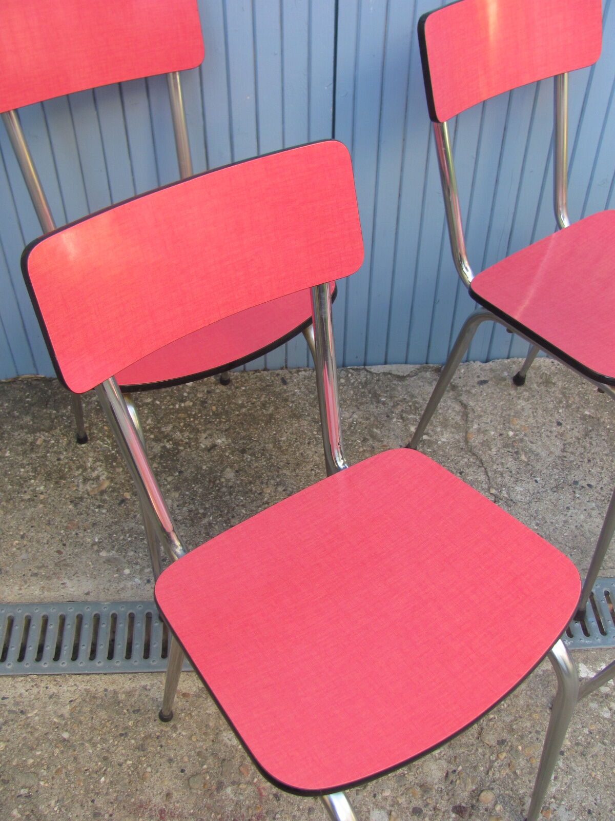 Set 4 chairs red formica