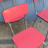 Set 4 chairs red formica