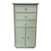 Vintage rattan and solid wood ragpicker