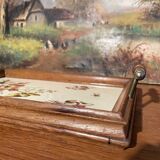 Old wood and ceramic tray 1900