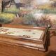 Plateau ancien bois et céramique 1900