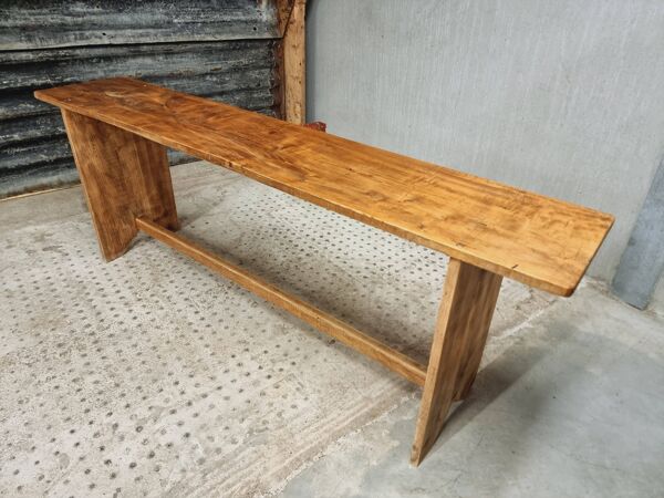 Ancien banc de table d'appoint en bois meuble TV rural 40 x 200 cm