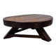 Vintage round oak coffee table, brutalist wabi-sabi, 1950s.
