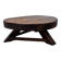 Vintage round oak coffee table, brutalist wabi-sabi, 1950s.