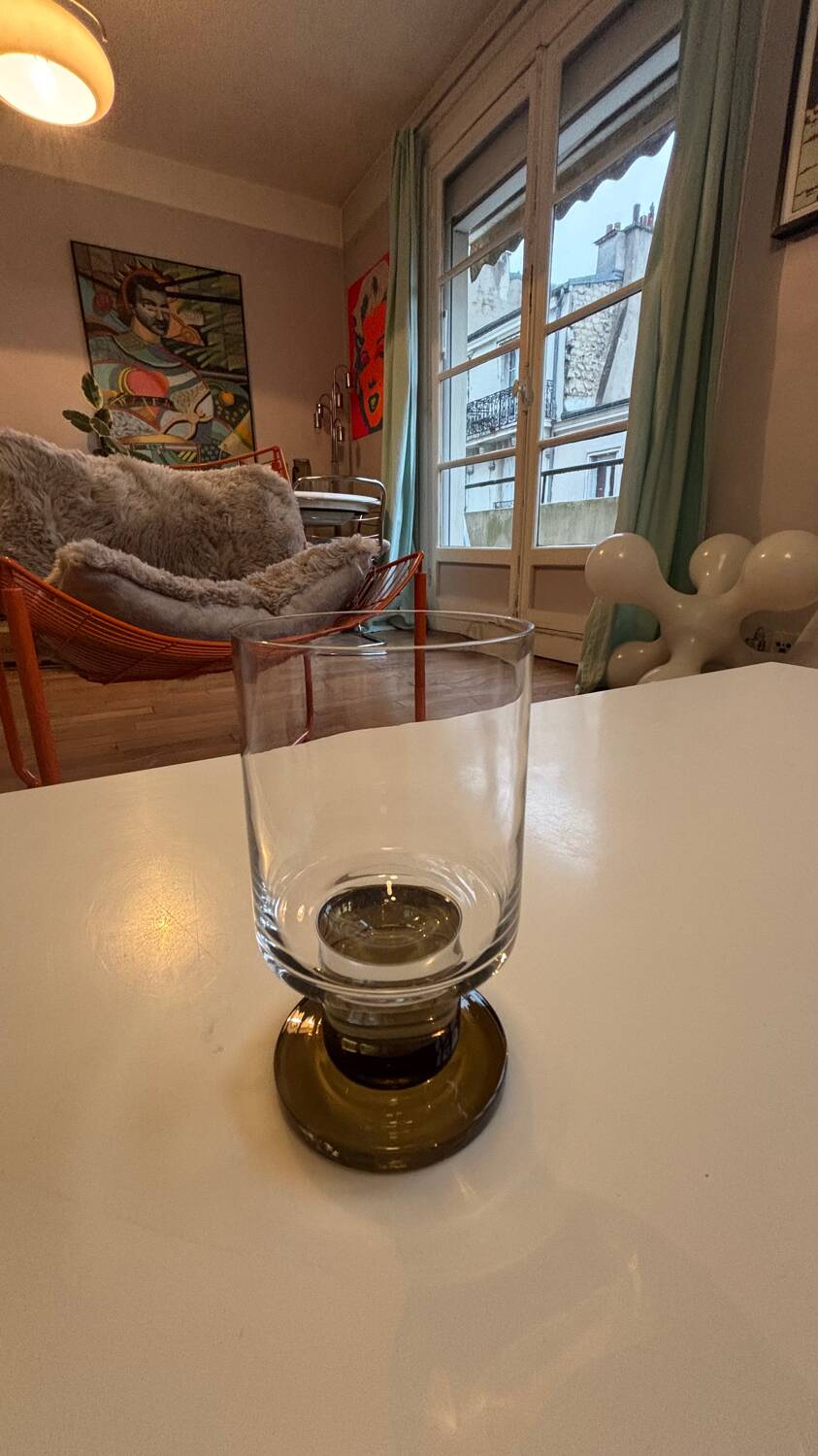 Lot de 18 verres en cristal vintage années 70