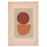 Duo of paintings on old paper -B53 and B60 - abstract paintings signed eawy