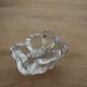 Pair of crystal salt cellars from Daum France with box and spoon.