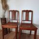 Pair of wooden chairs and Art Deco canning