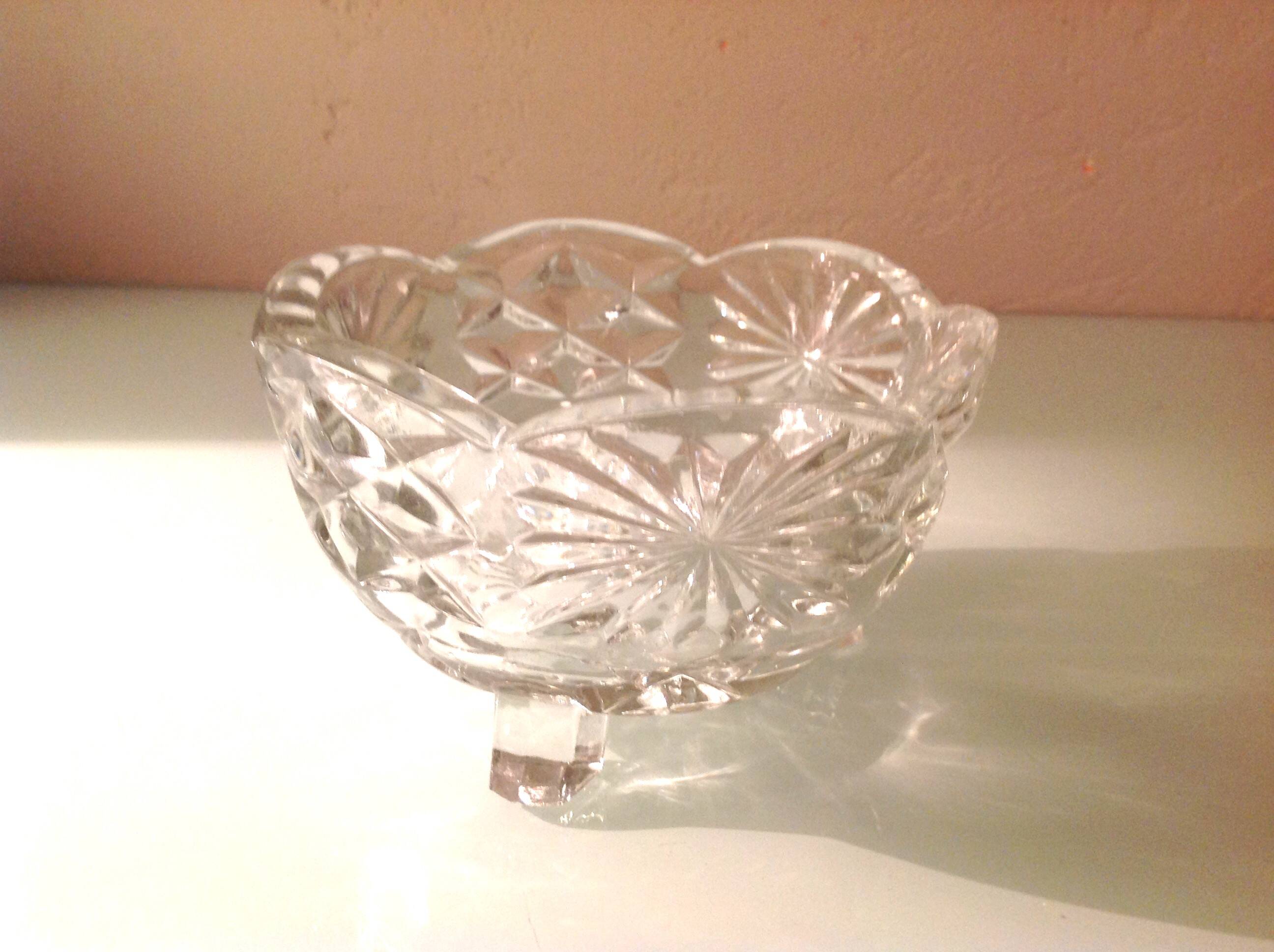 Cut glass pocket empty / vintage 60s-70s
