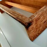 Wooden shelf with unroller wipes everything