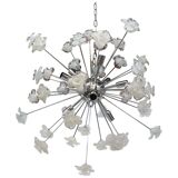 White flowers murano glass sputnik chandelier