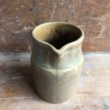 Old pitcher digoin + cove ceramic beige france vintage