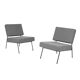 Pair of armchairs Paul Geoffroy for Airborne, grey fabric.