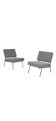 Pair of armchairs Paul Geoffroy for Airborne, grey fabric.