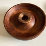 Candle holder in teak and coppery brass Scandinavian mid century modern