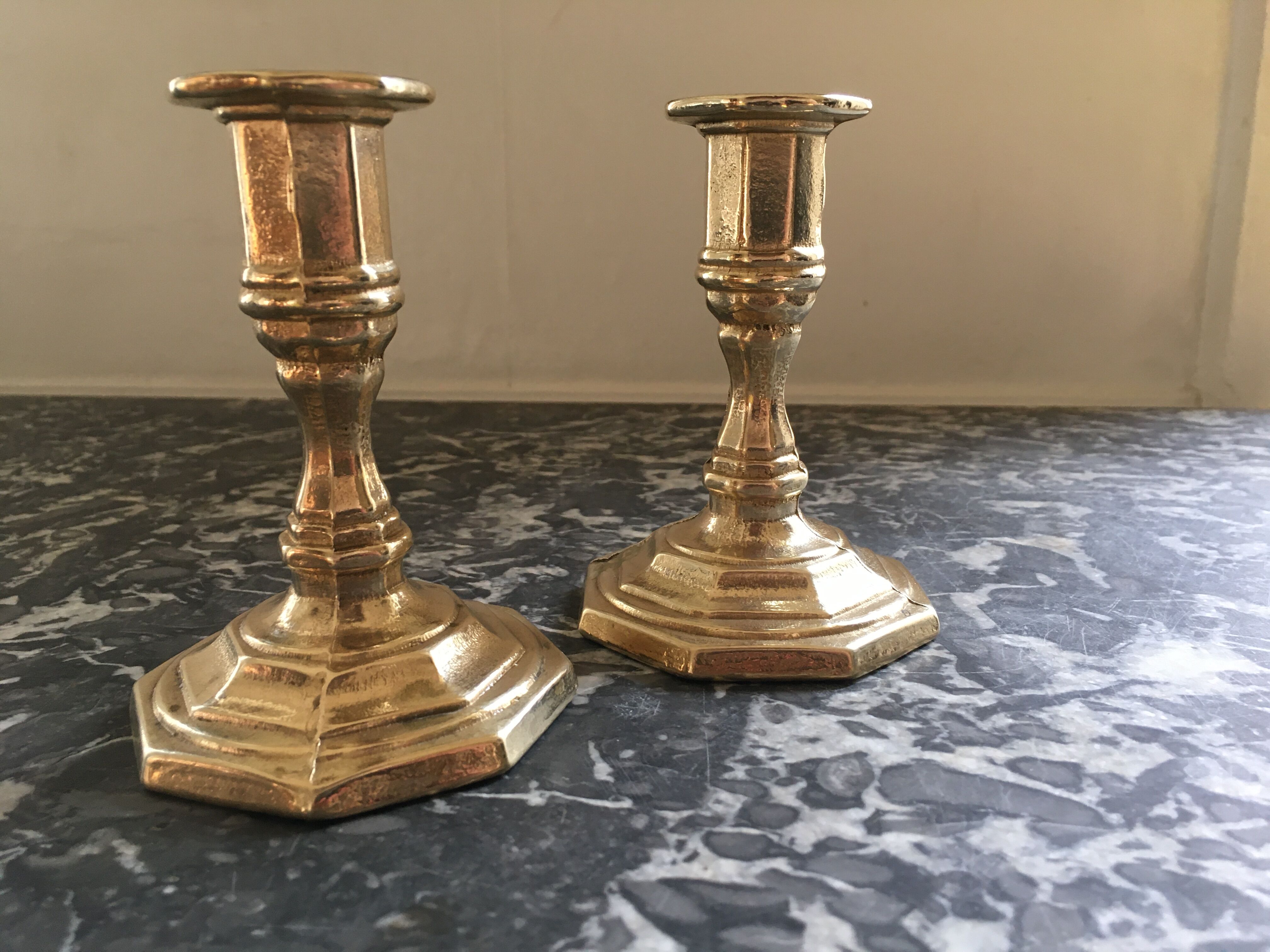 Nijhof Holland candlesticks in gilded brass