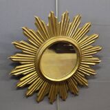 Sun mirror in gilded wood circa 1970