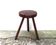 Tabouret tripode wabi sabi en bois, années 70