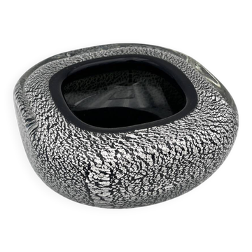 Vide-poche Murano Seguso Sommerso feuille d'argent